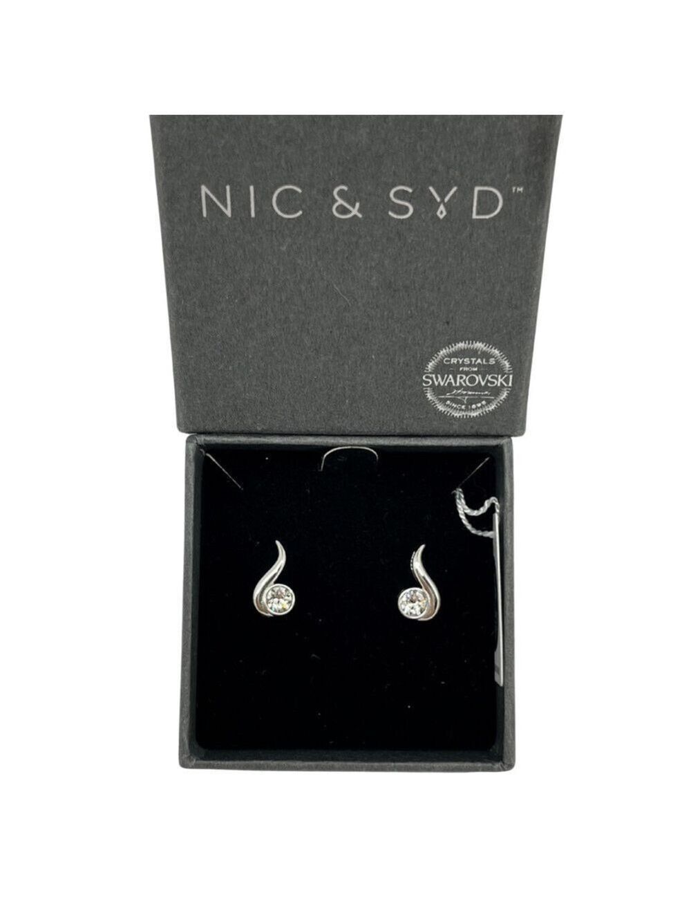 Nic & Syd Silver tone Earrings with Swarovski Crystals Nwt